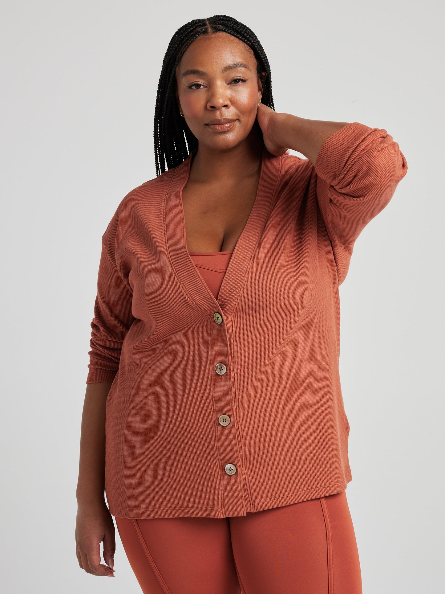 Relaxed Cardigan - Baked Clay | Losano | Evolve Fit Wear