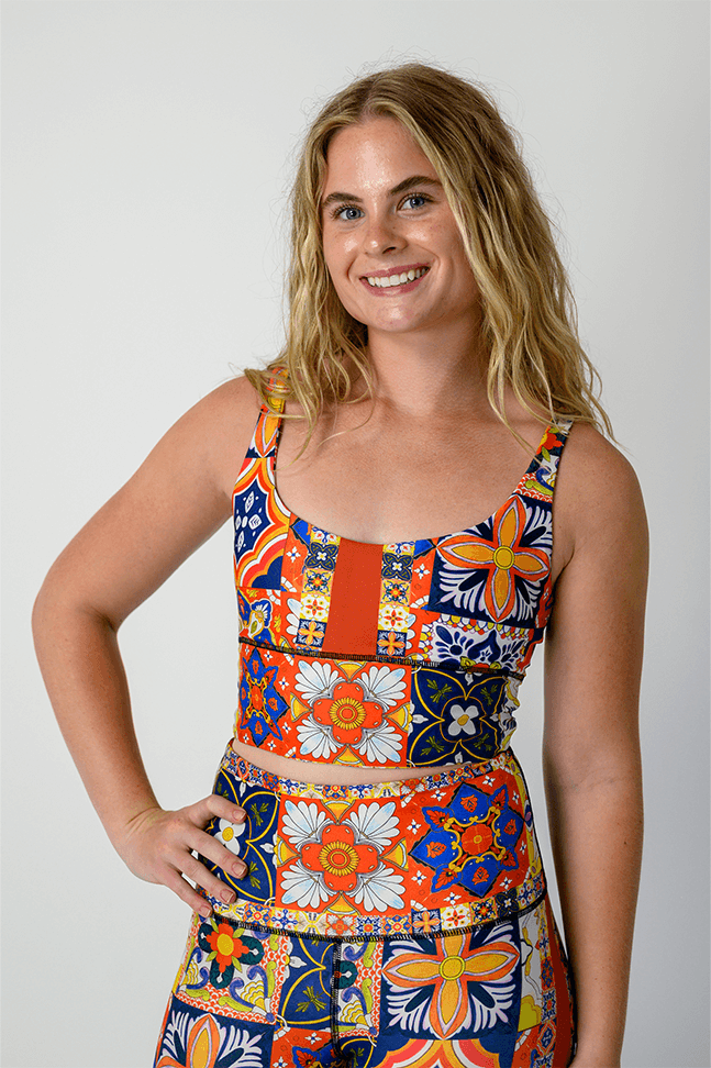 Limitless Sports Bra - Mosaic in Sienna | Yoga Democracy | Evolve Fit Wear