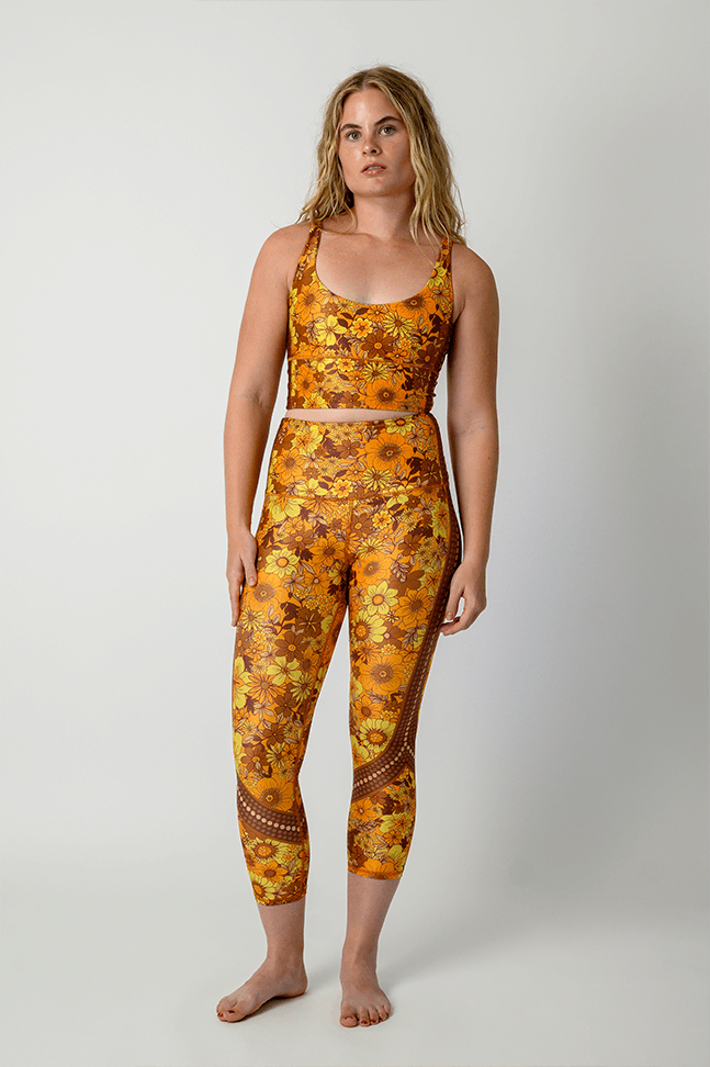 Limitless Sports Bra in Flower Power - Medium Support, A - E Cups | Yoga Democracy | Evolve Fit Wear