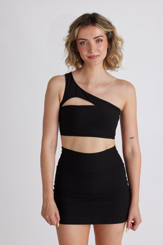 Onyx One Shoulder Top | Wolven | Evolve Fit Wear