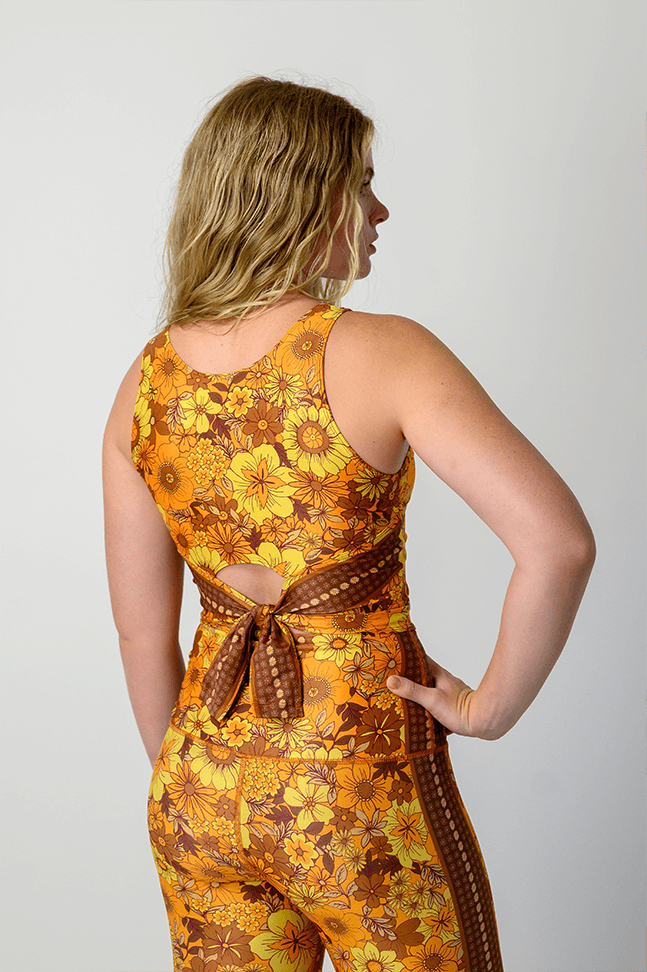 Reversible Knot Top in Flower Power | Yoga Democracy | Evolve Fit Wear