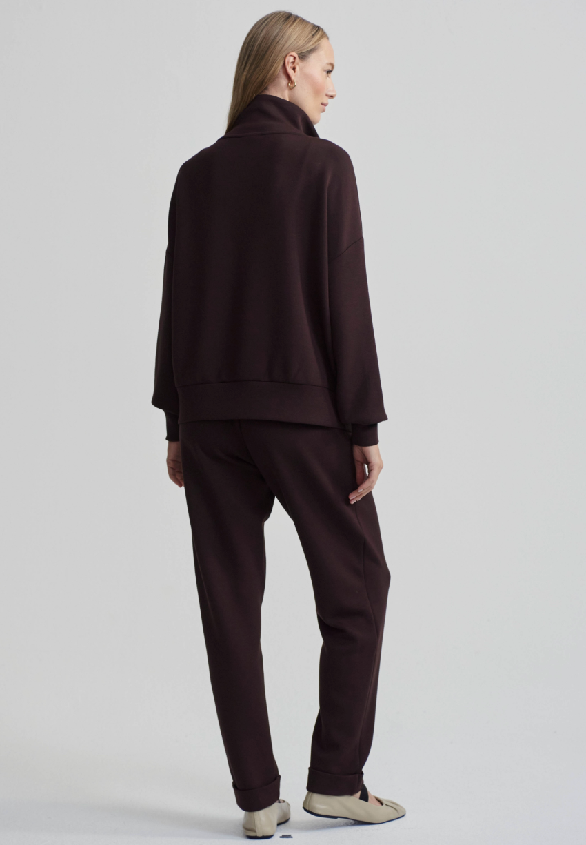 Hawley Half-Zip Sweat - Coffee Bean | Relaxed Fit Sweatshirt