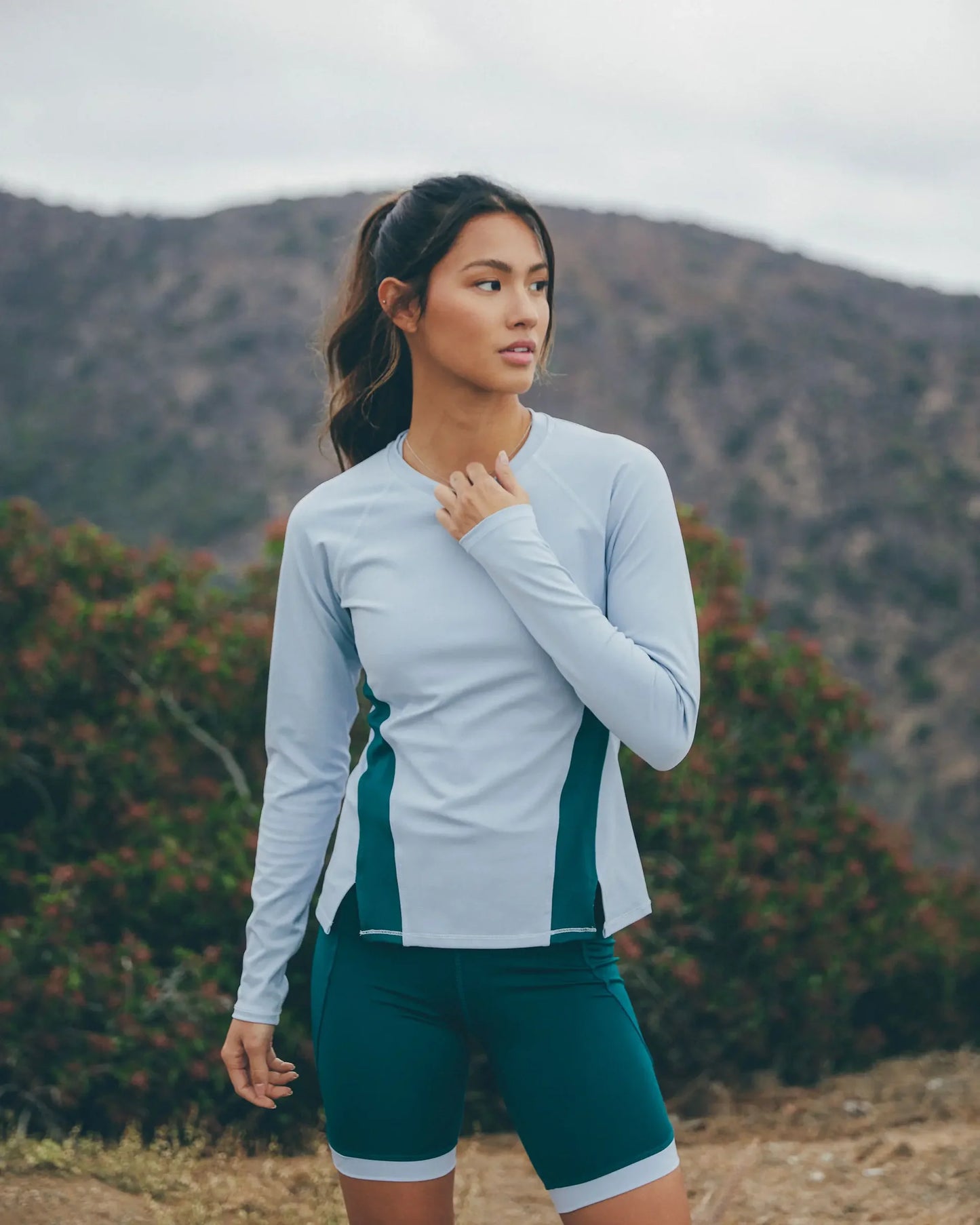 Streamlined Long Sleeves Top - Sea Mist
