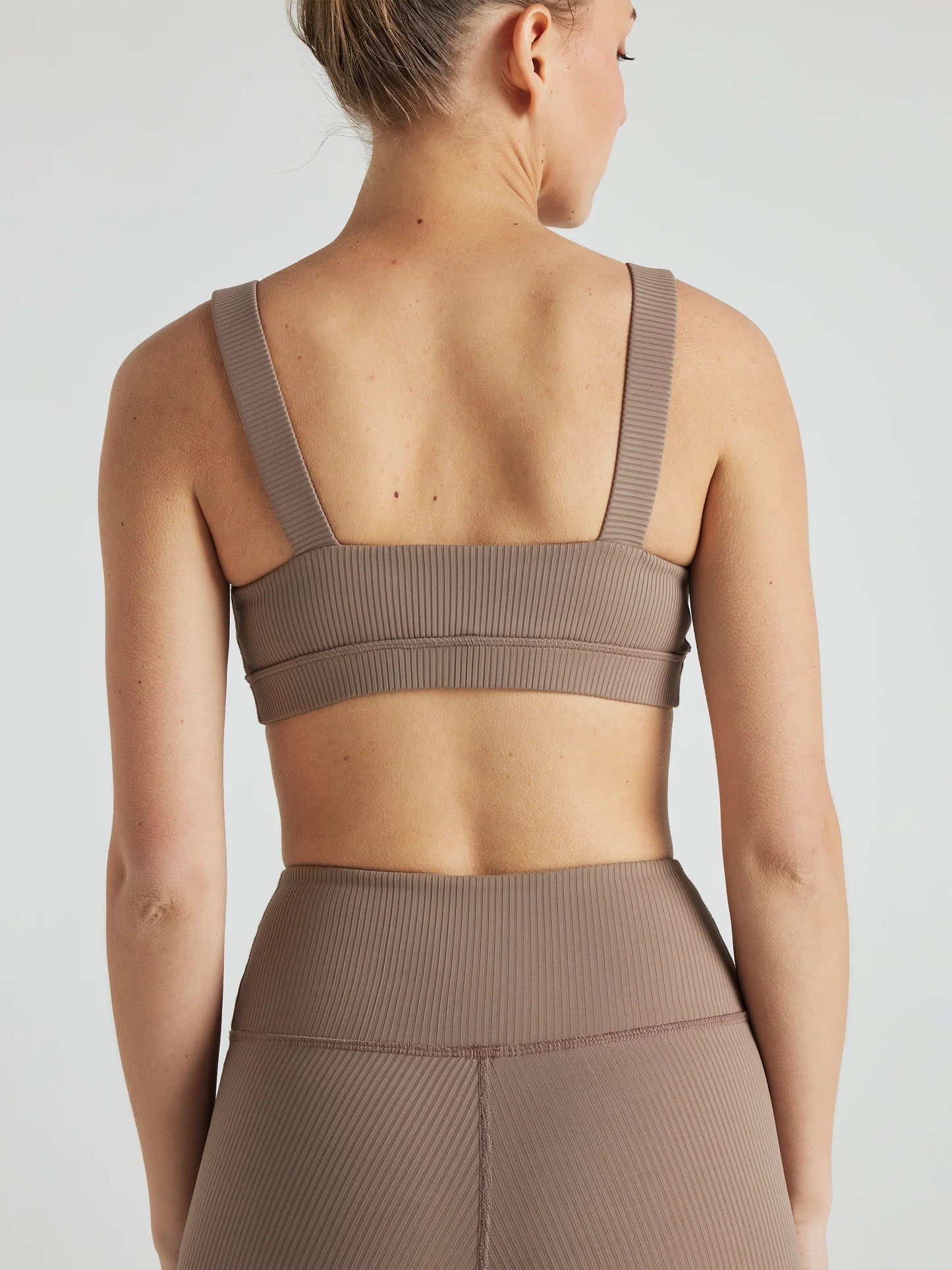 Renew Rib Square Neck Bra - Pine Bark | Losano | Evolve Fit Wear