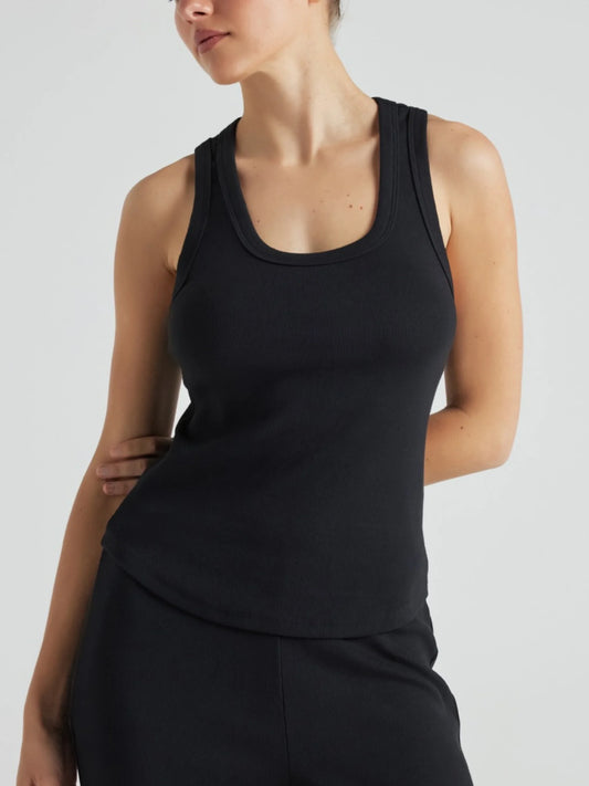 Serene Rib Tank - Black | Losano | Evolve Fit Wear