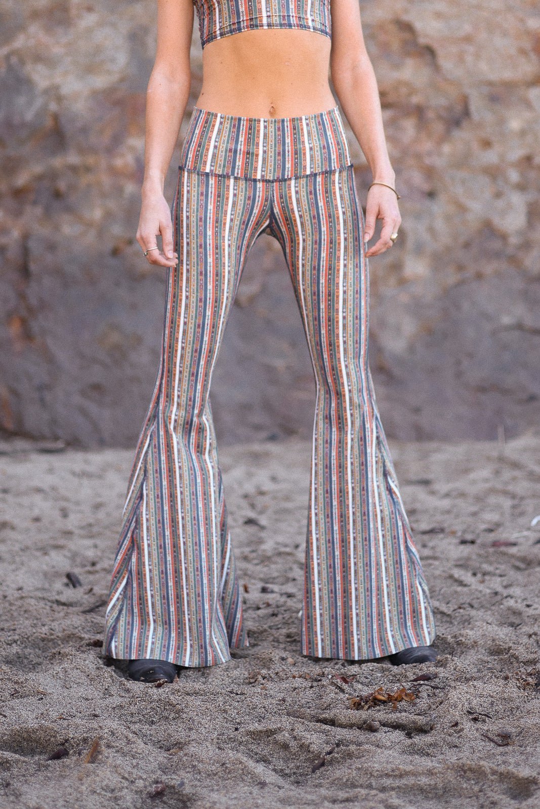 Ribbon Stripe Long Bell Bottom ♡ | WithLove | Evolve Fit Wear