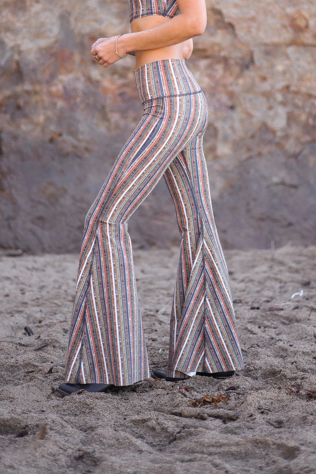 Ribbon Stripe Long Bell Bottom ♡ | WithLove | Evolve Fit Wear