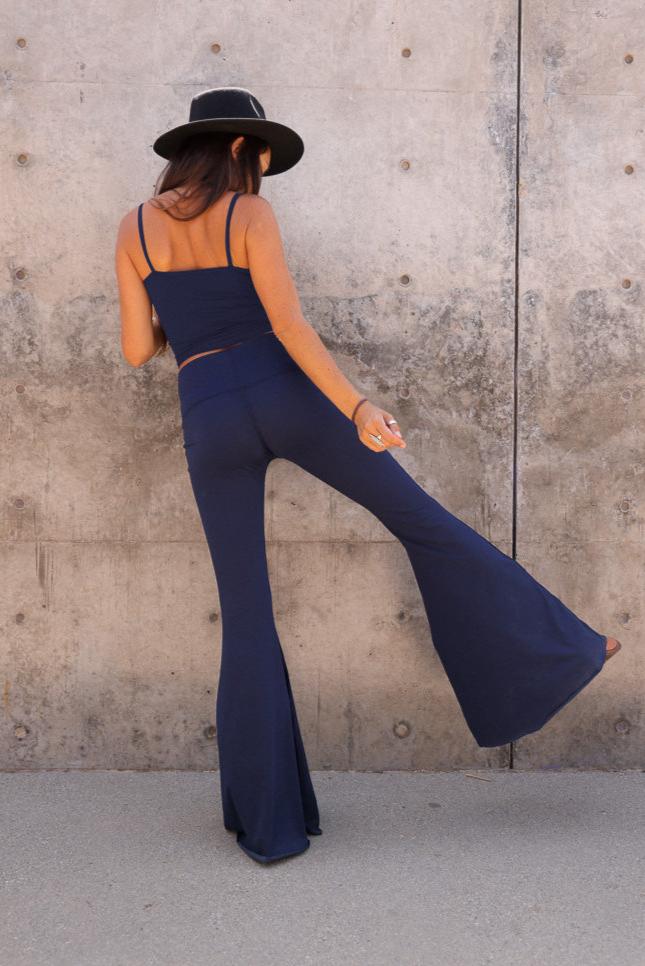 Solid Navy Long Bell Bottom ♡ | WithLove | Evolve Fit Wear