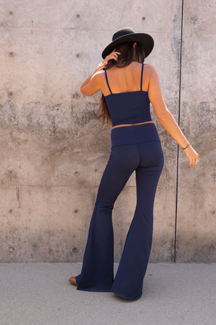Solid Navy Long Bell Bottom ♡ | WithLove | Evolve Fit Wear