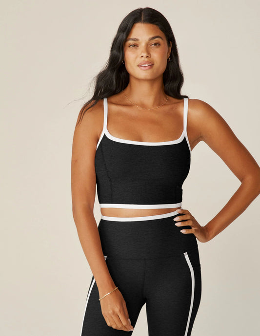 Beyond Yoga New Moves High Cropped Tank - Darkest Night/Cloud White | Beyond Yoga | Evolve Fit Wear