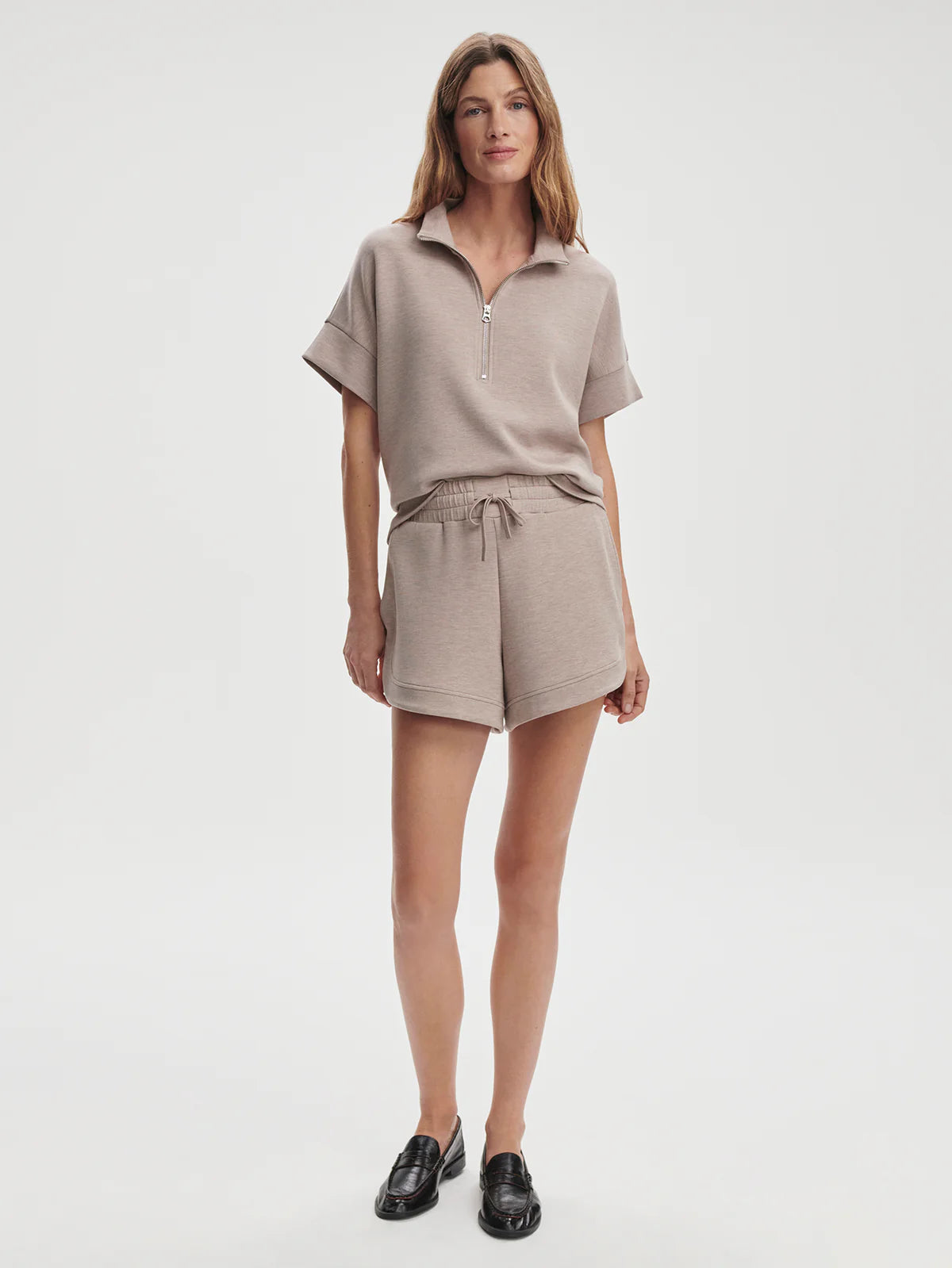 Ollie High Rise Shorts for Activewear  - Taupe Marl