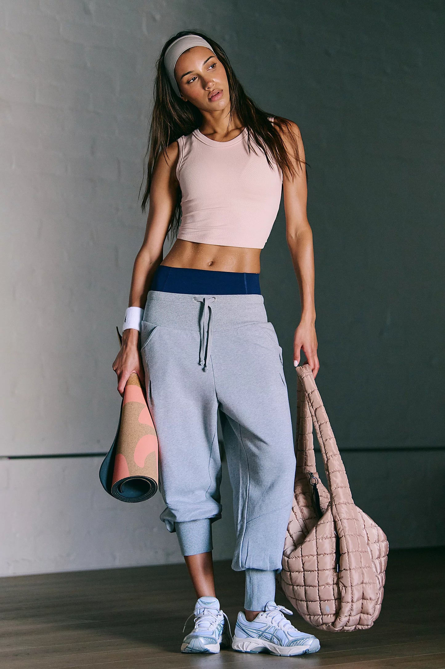 Muscle Tank Ribbed Crop Top - Ballet Slipper