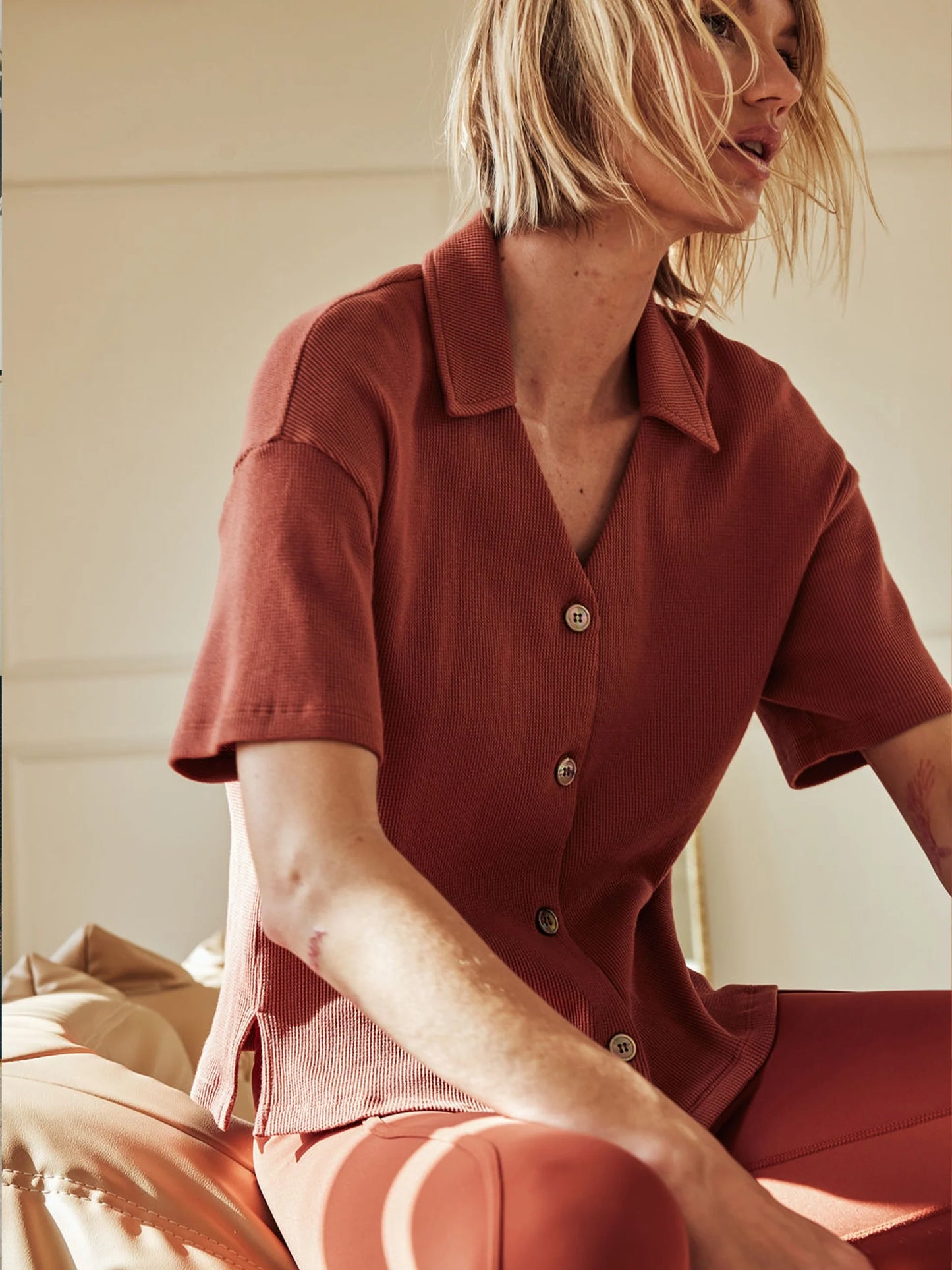 Button Down Shirt - Baked Clay