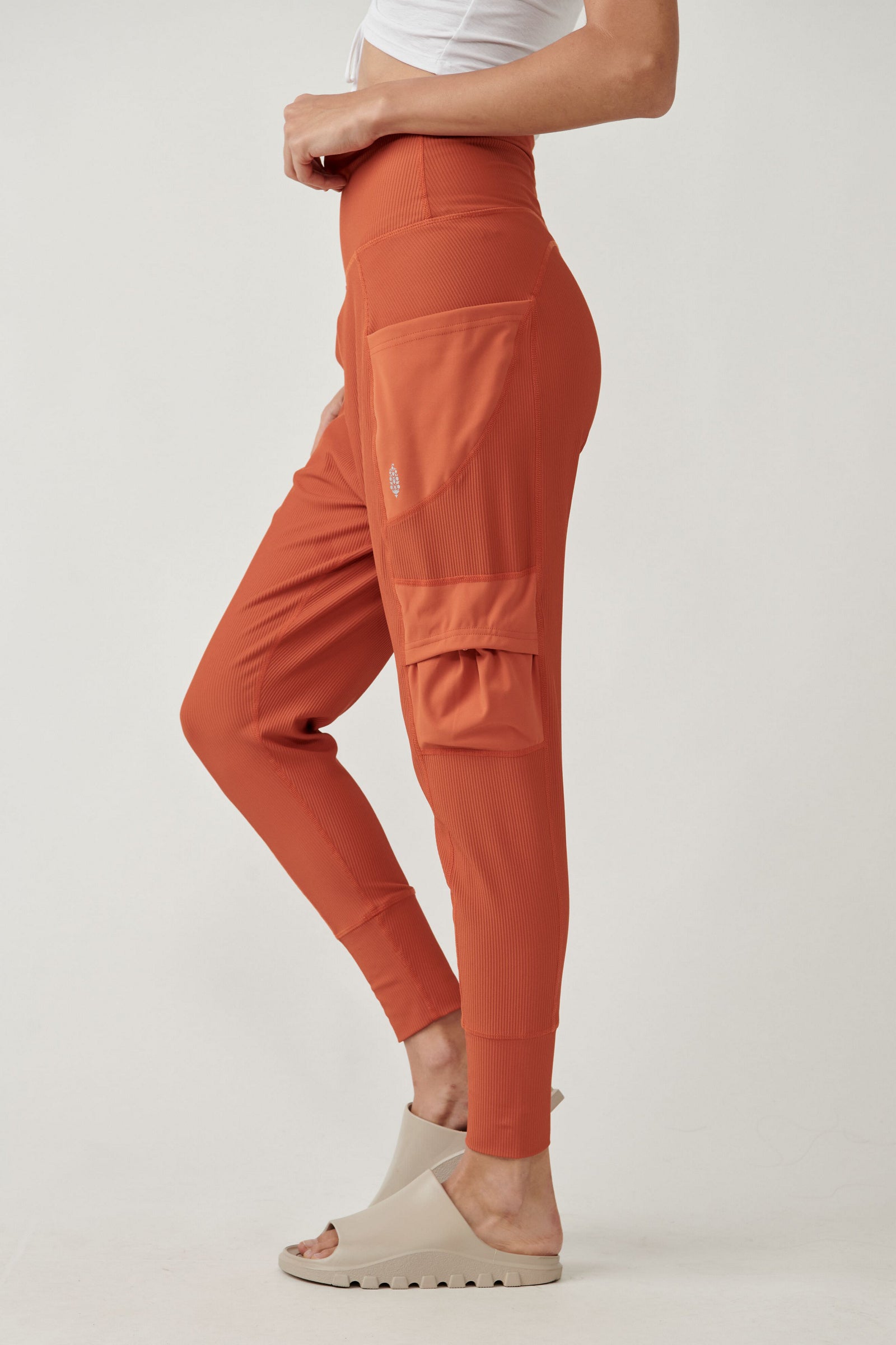 Free People High-rise Take A Hike Harem Pant in Red