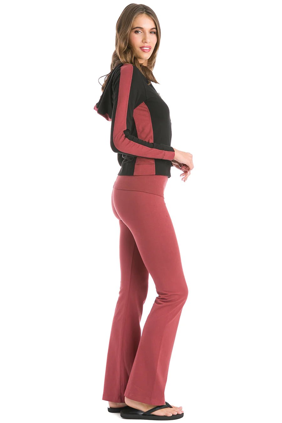 Hard Tail Rolldown Bootleg Pant - Mahogany | Hard Tail Forever | Evolve Fit Wear