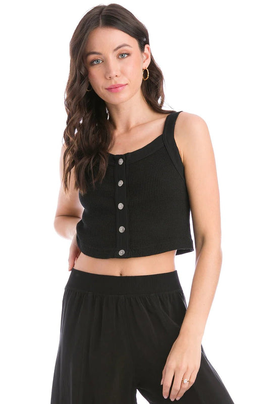 Hard Tail Vintage Snap Button Crop Tank - Black | Hard Tail Forever | Evolve Fit Wear