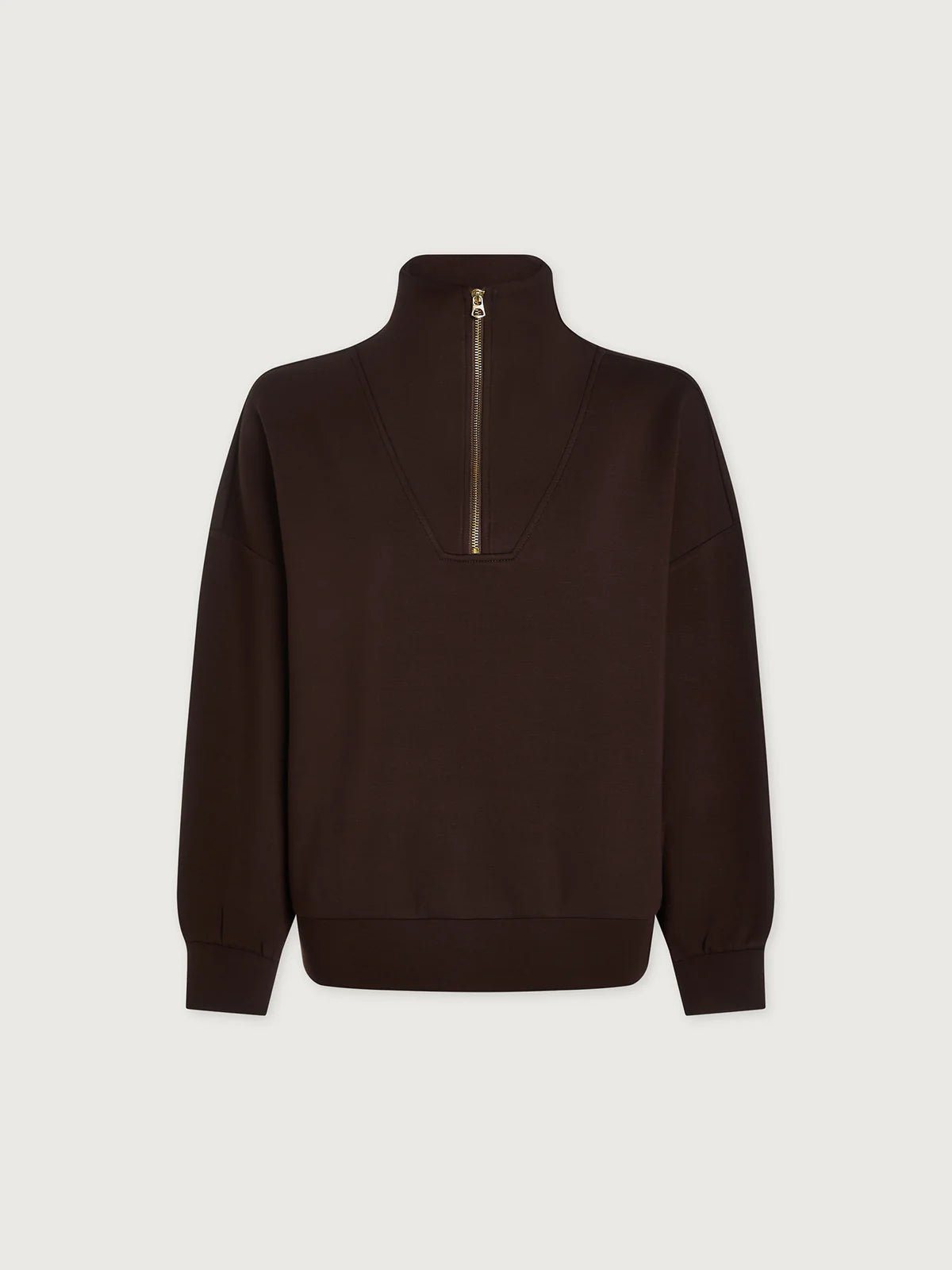 Hawley Half - Zip Sweat - Coffee Bean | Relaxed Fit Sweatshirt | Varley | Evolve Fit Wear