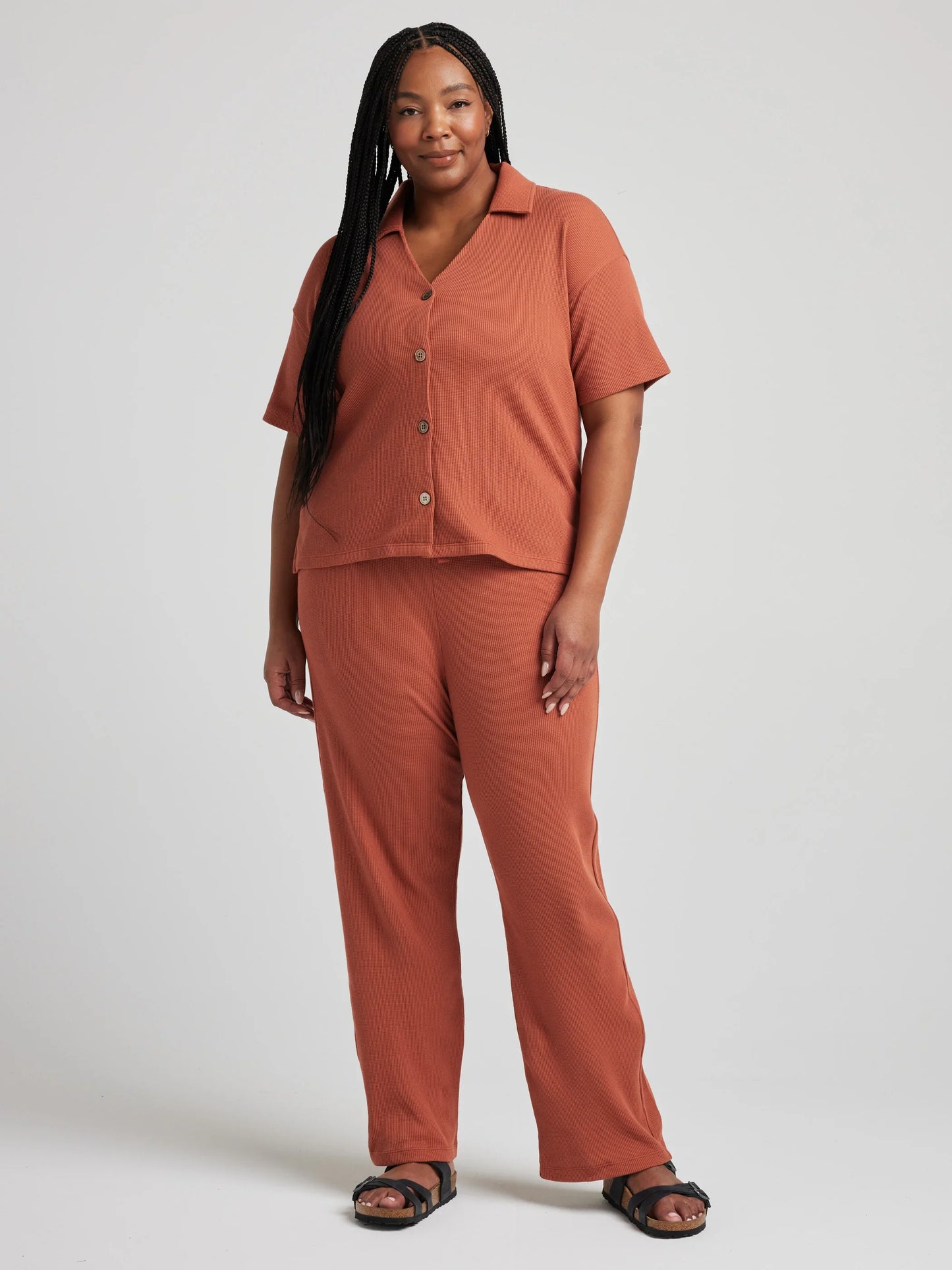 Button Down Shirt - Baked Clay | Losano | Evolve Fit Wear