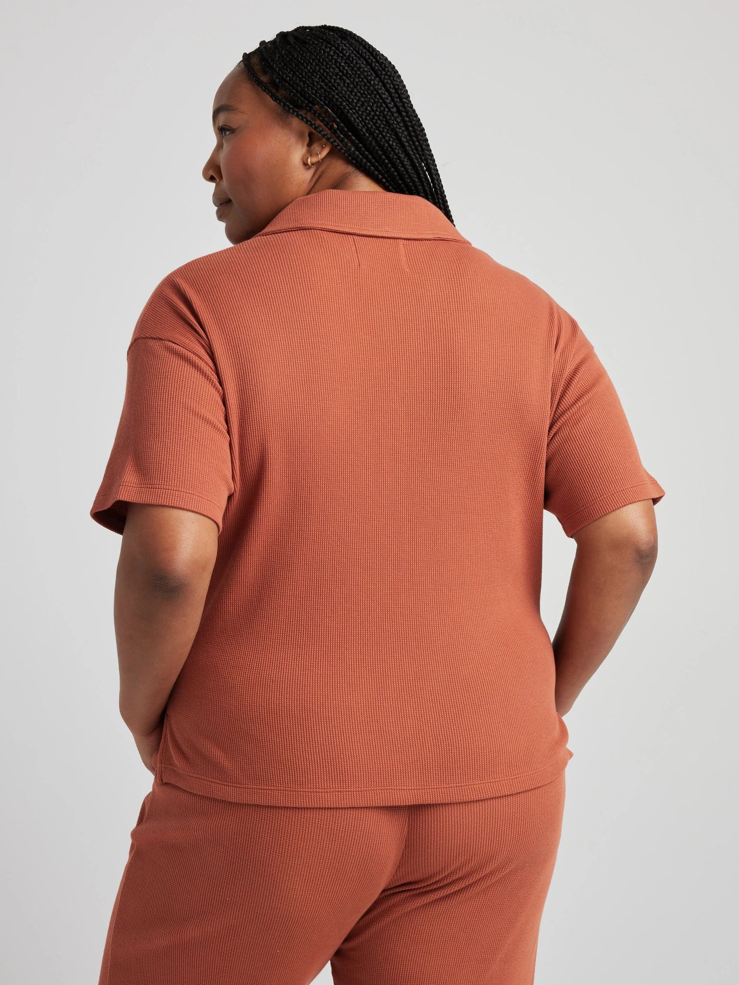 Button Down Shirt - Baked Clay | Losano | Evolve Fit Wear