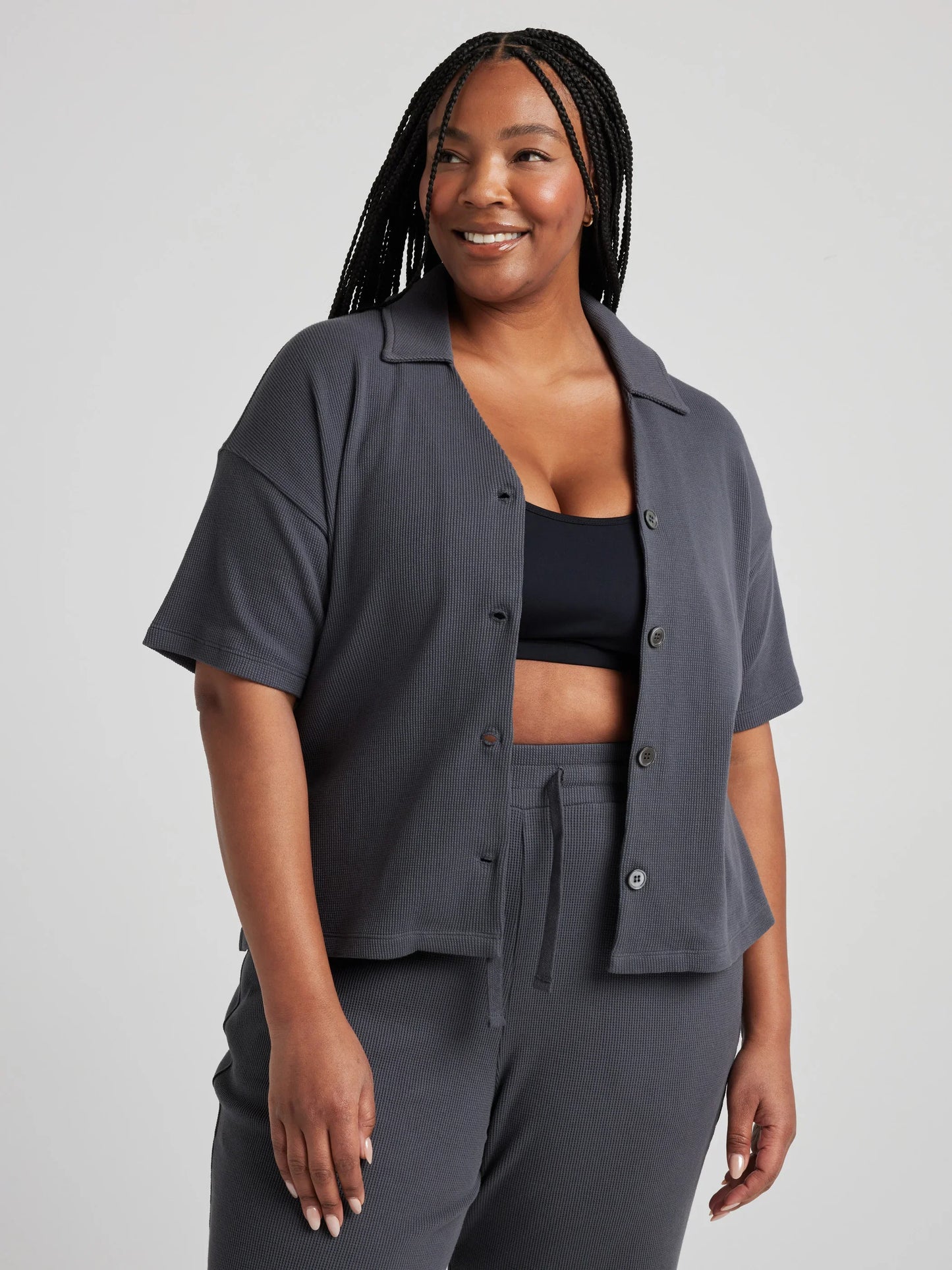 Button Down Shirt - Charcoal | Losano | Evolve Fit Wear