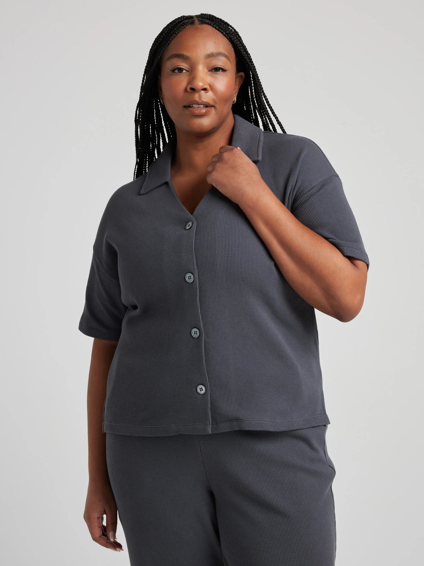 Button Down Shirt - Charcoal | Losano | Evolve Fit Wear