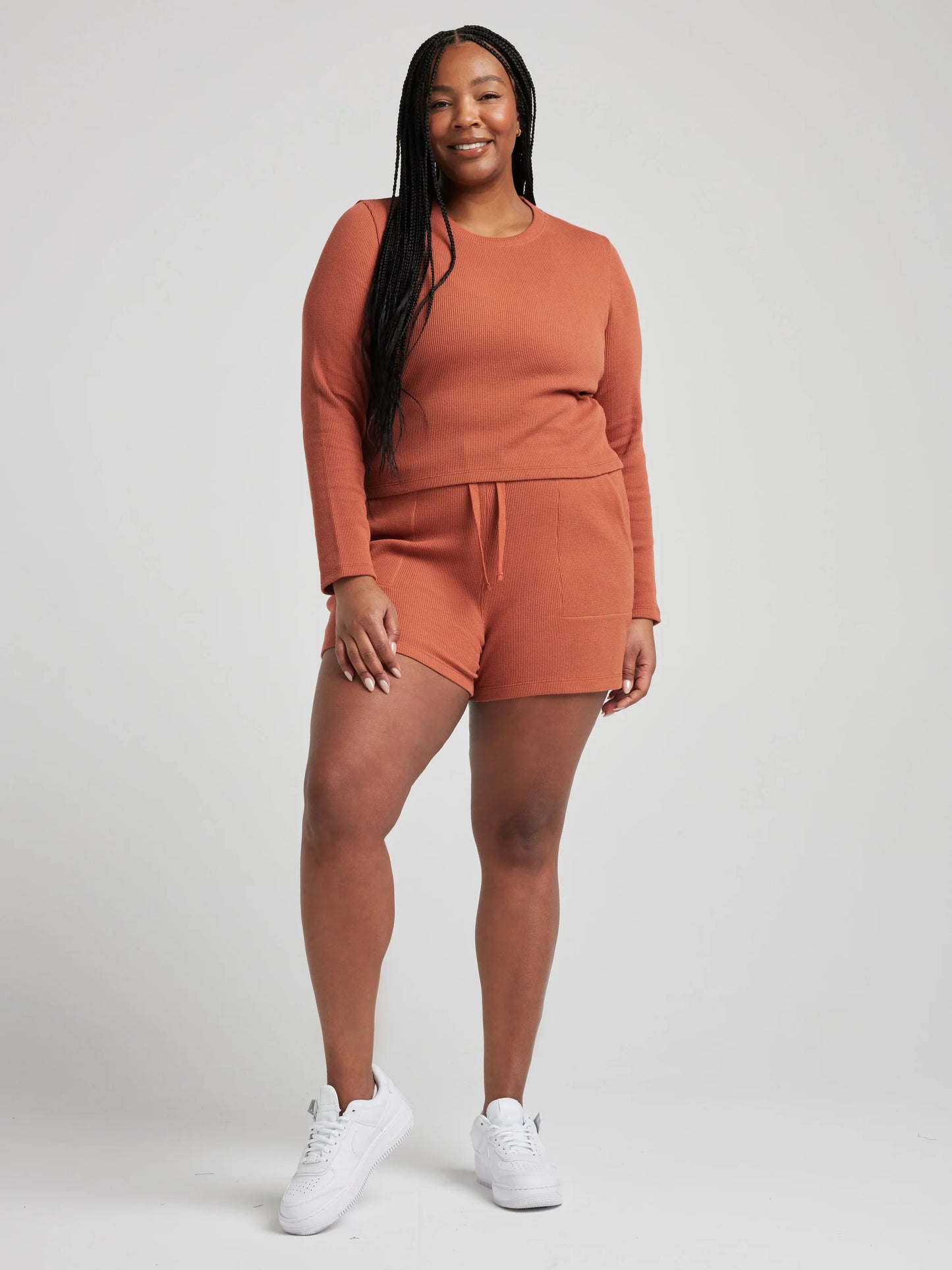 Long Sleeve Crew - Baked Clay | Losano | Evolve Fit Wear
