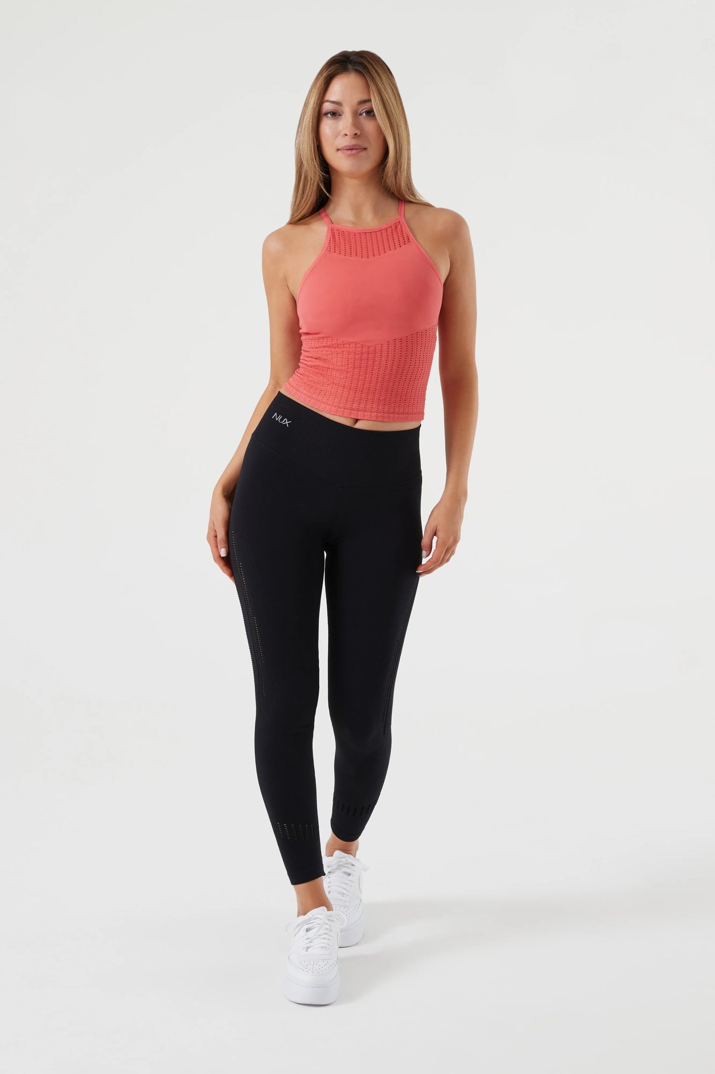 Mesh Up Crop Top - Crisscross Back Mesh Top built in bra | NUX | Evolve Fit Wear