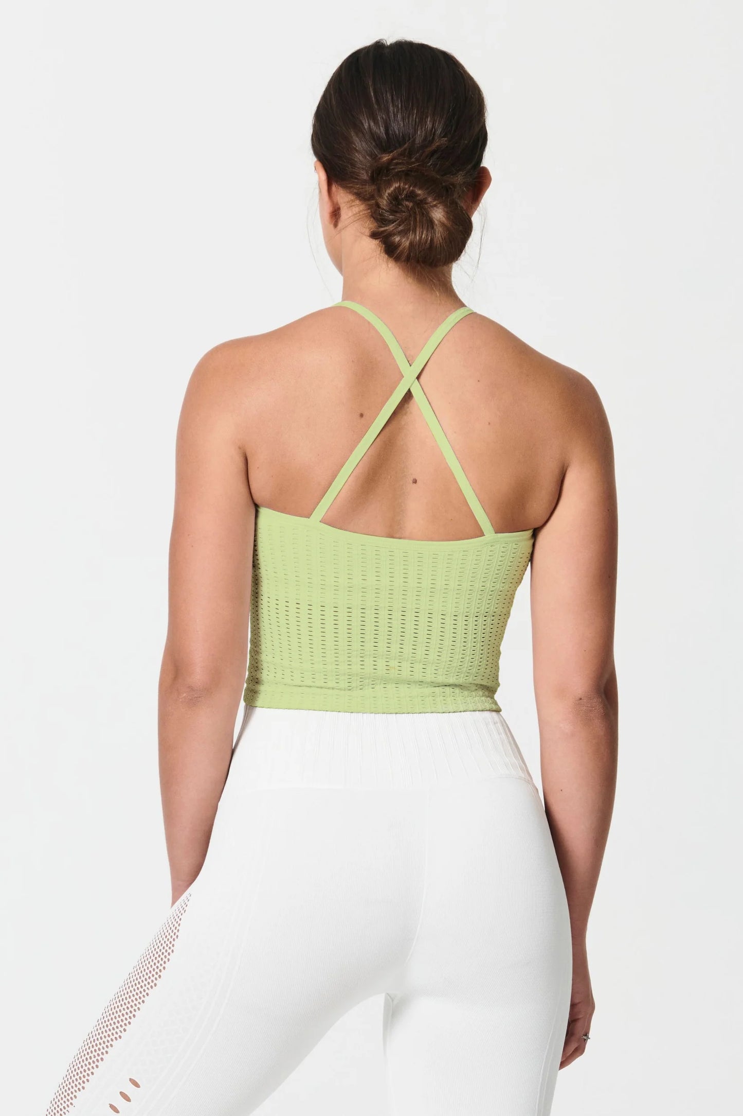 Mesh Up Crop Top - Crisscross Back Mesh Top built in bra | NUX | Evolve Fit Wear