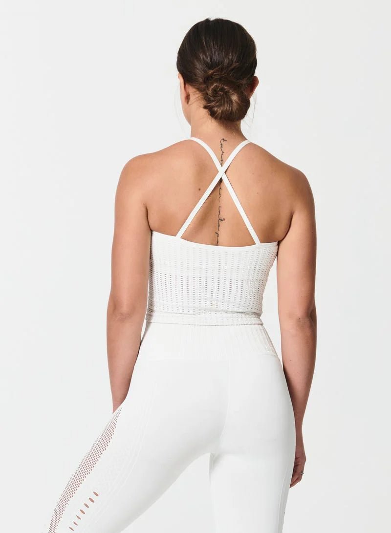 Mesh Up Crop Top - Crisscross Back Mesh Top built in bra | NUX | Evolve Fit Wear