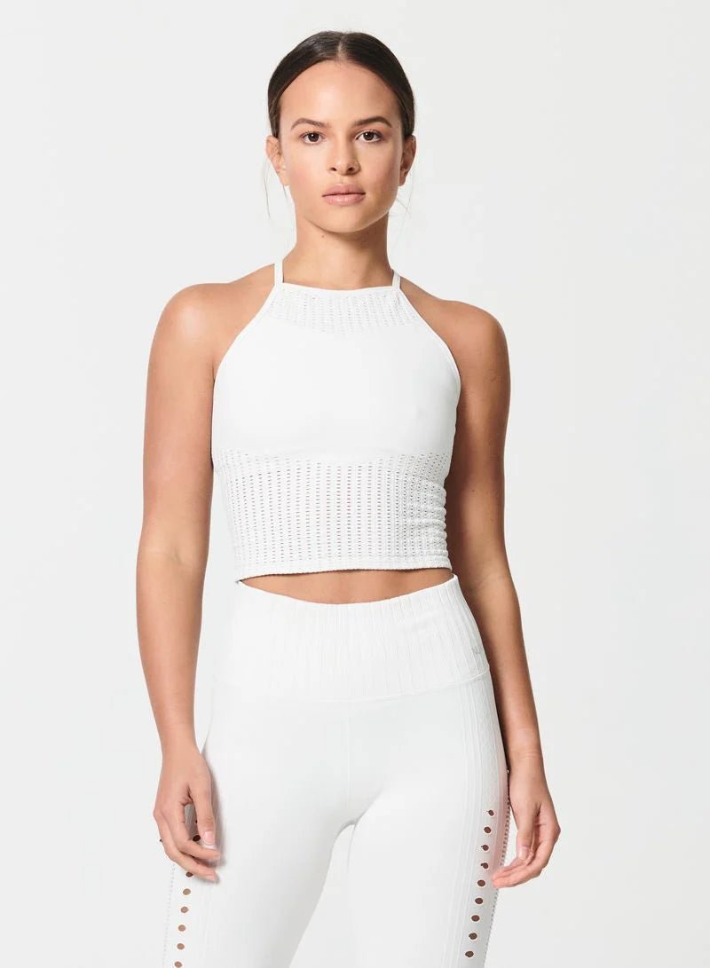 Mesh Up Crop Top - Crisscross Back Mesh Top built in bra | NUX | Evolve Fit Wear