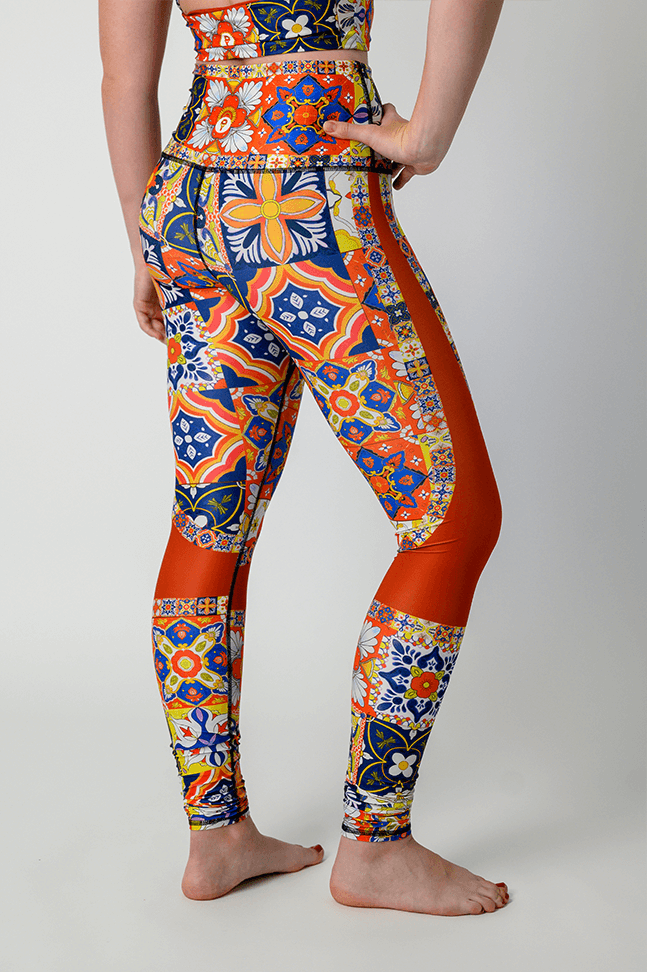 Mosaic in Sienna Printed Yoga Leggings | Yoga Democracy | Evolve Fit Wear