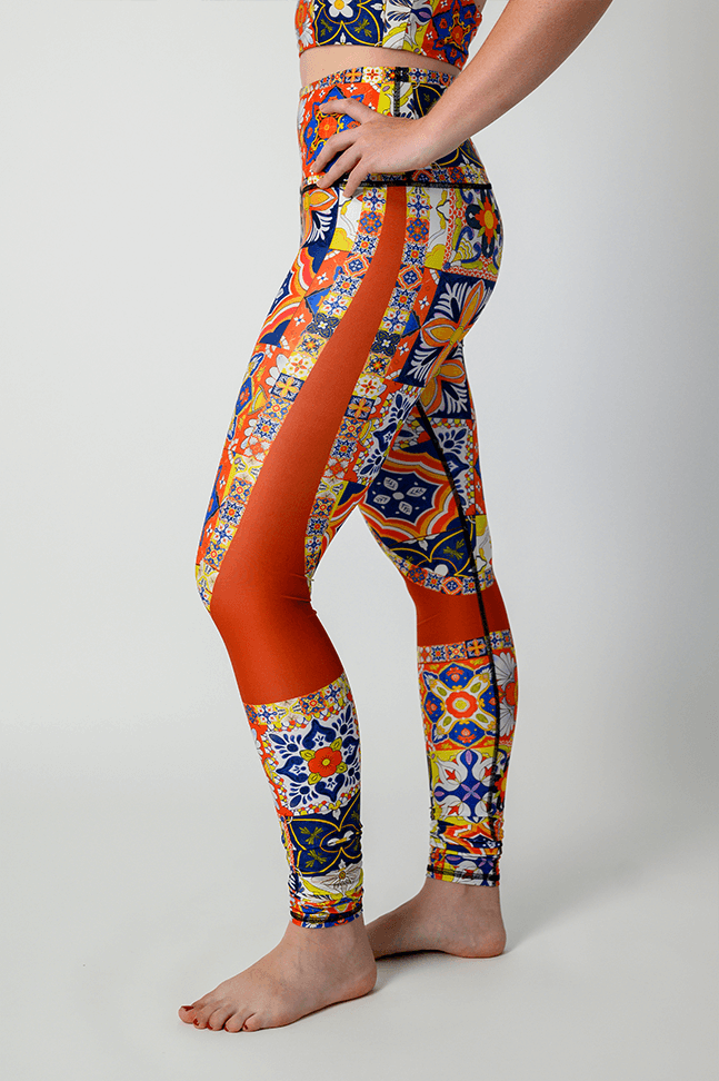 Mosaic in Sienna Printed Yoga Leggings | Yoga Democracy | Evolve Fit Wear