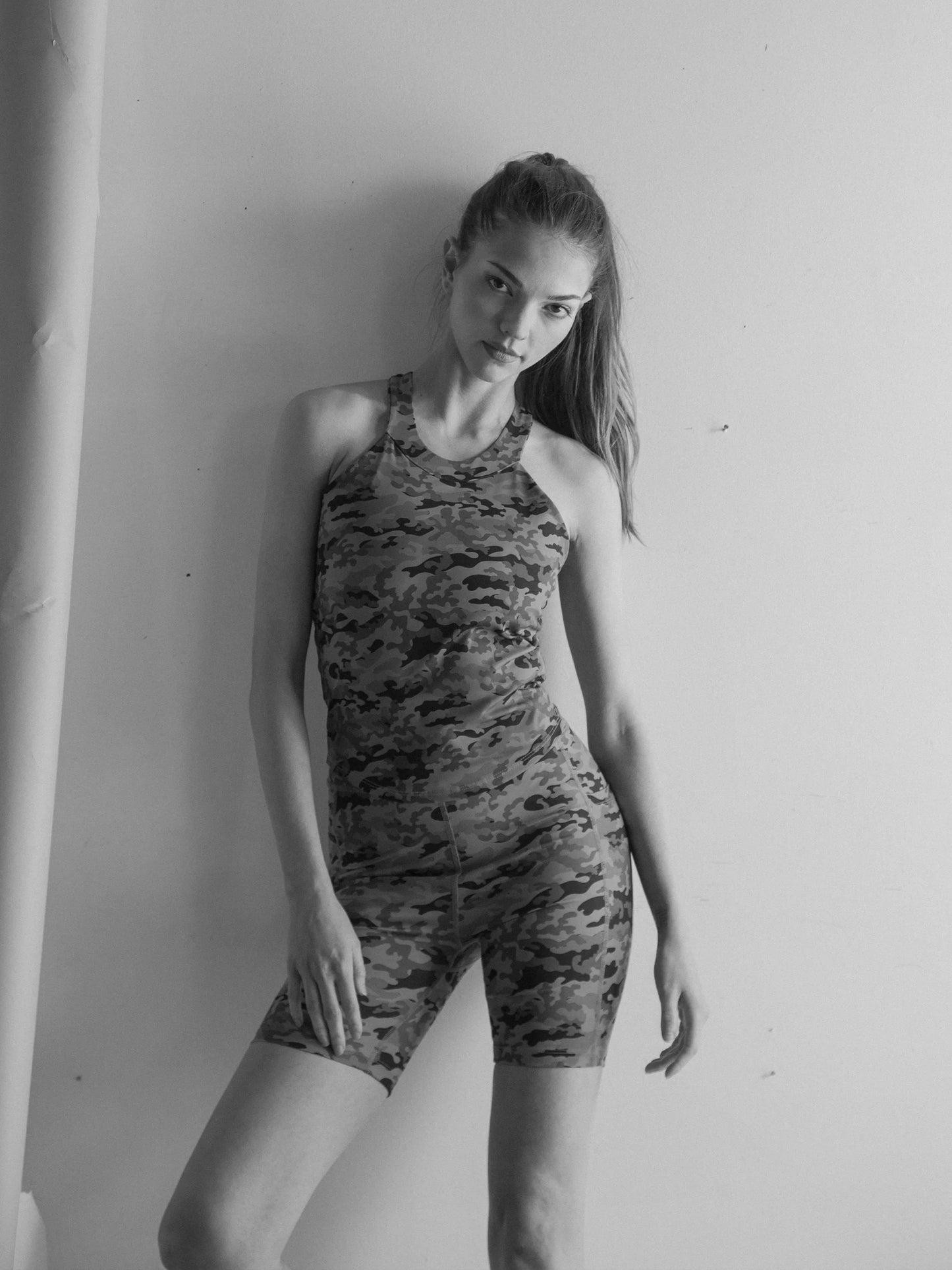 Essential Pocket Shorts - French Blue Camo | High-Waisted