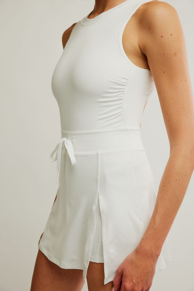 Easy Does It Active Tennis Mini Dress - White