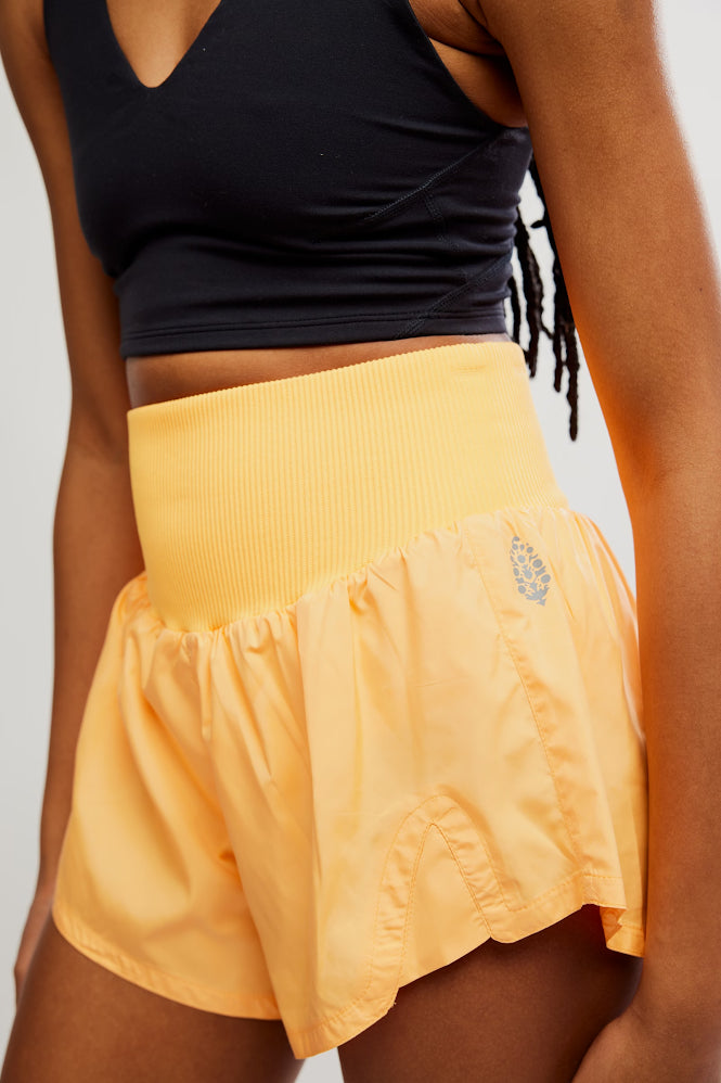 Carpe Diem High Waisted Shorts - Neon Clementine
