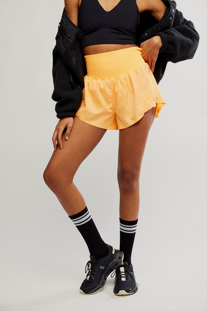 Carpe Diem High Waisted Shorts - Neon Clementine