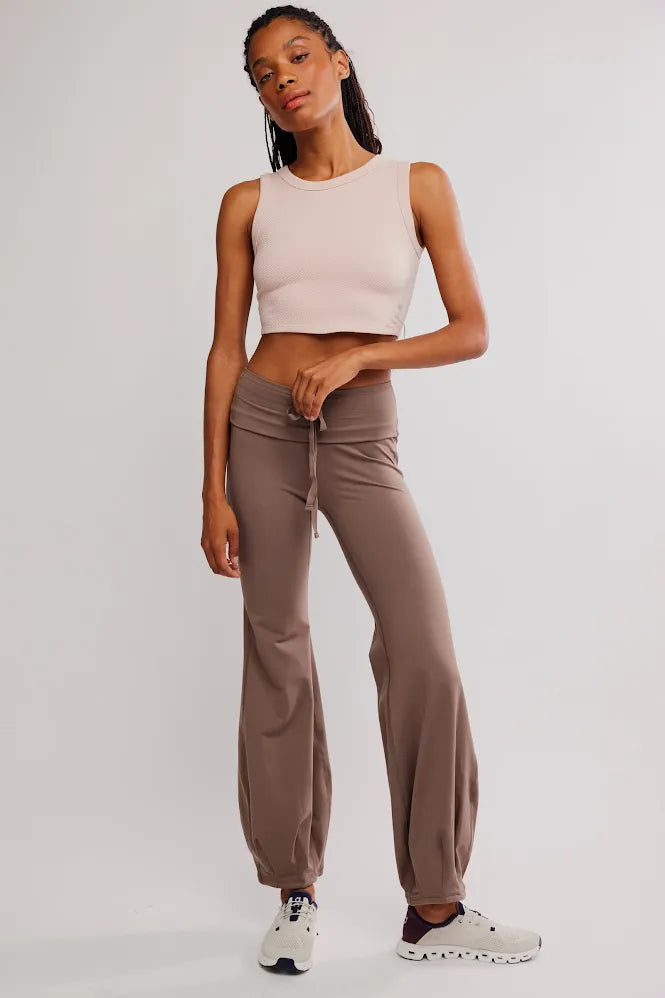 Muscle Tank Ribbed Crop Top - Ballet Slipper
