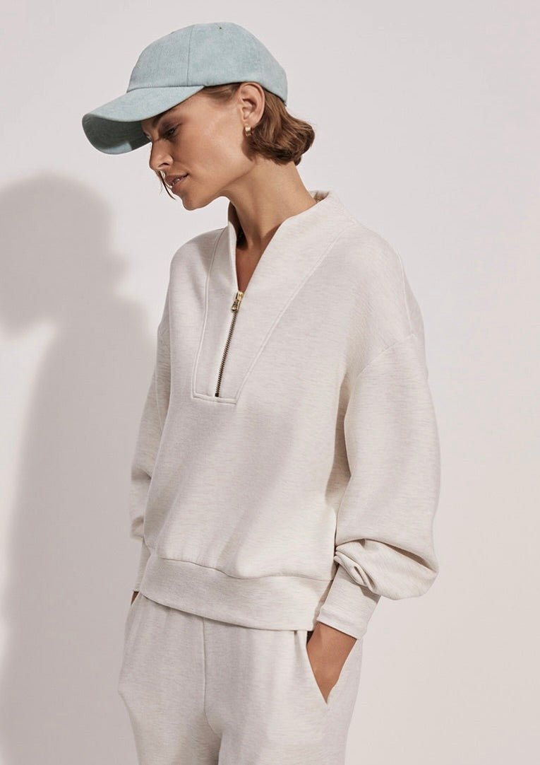 Varley Davidson Sweatshirt - Ivory Marl | Varley | Evolve Fit Wear