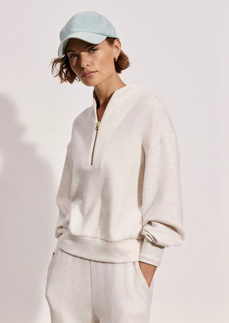Varley Davidson Sweatshirt - Ivory Marl | Varley | Evolve Fit Wear