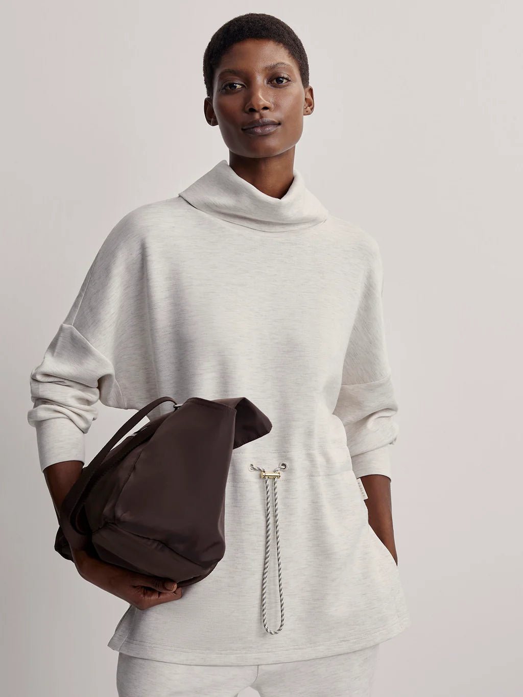 Varley Freya Sweat - Ivory Marl | Varley | Evolve Fit Wear