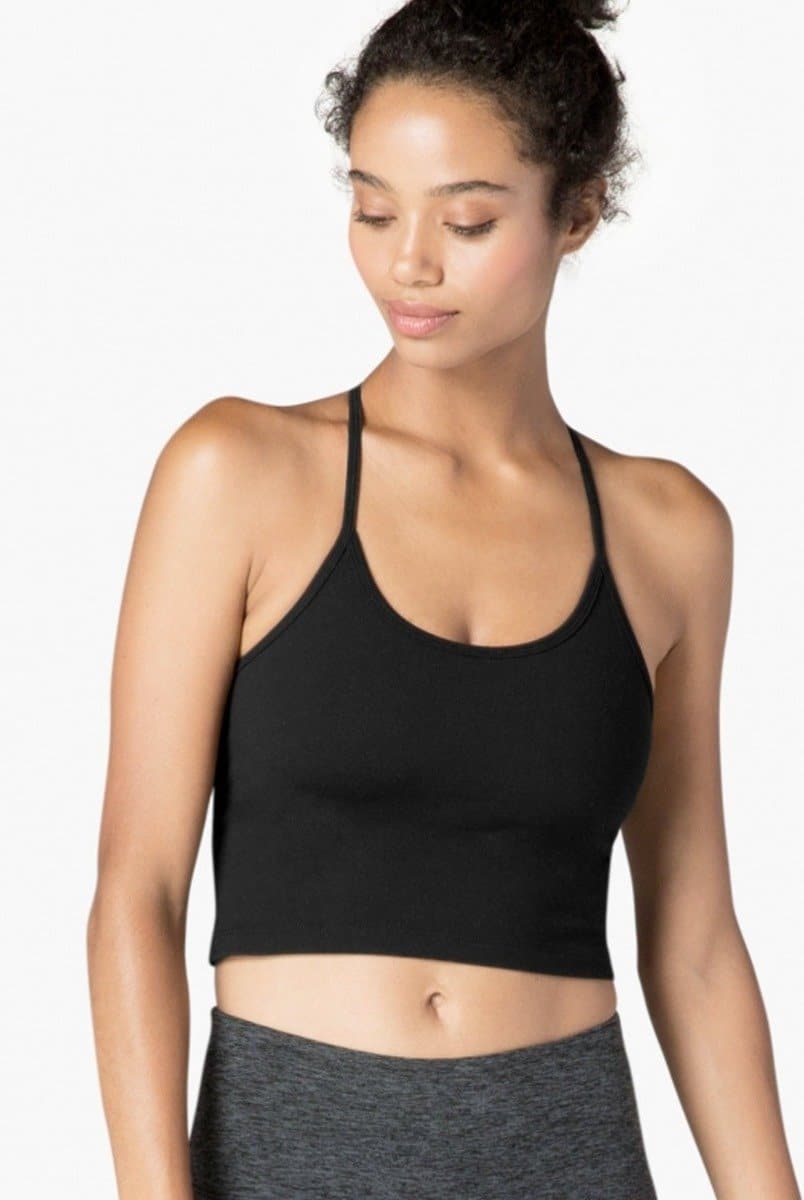 Beyond Yoga Slim Racerback Cropped Tank - Darkest Night | Beyond Yoga | Evolve Fit Wear