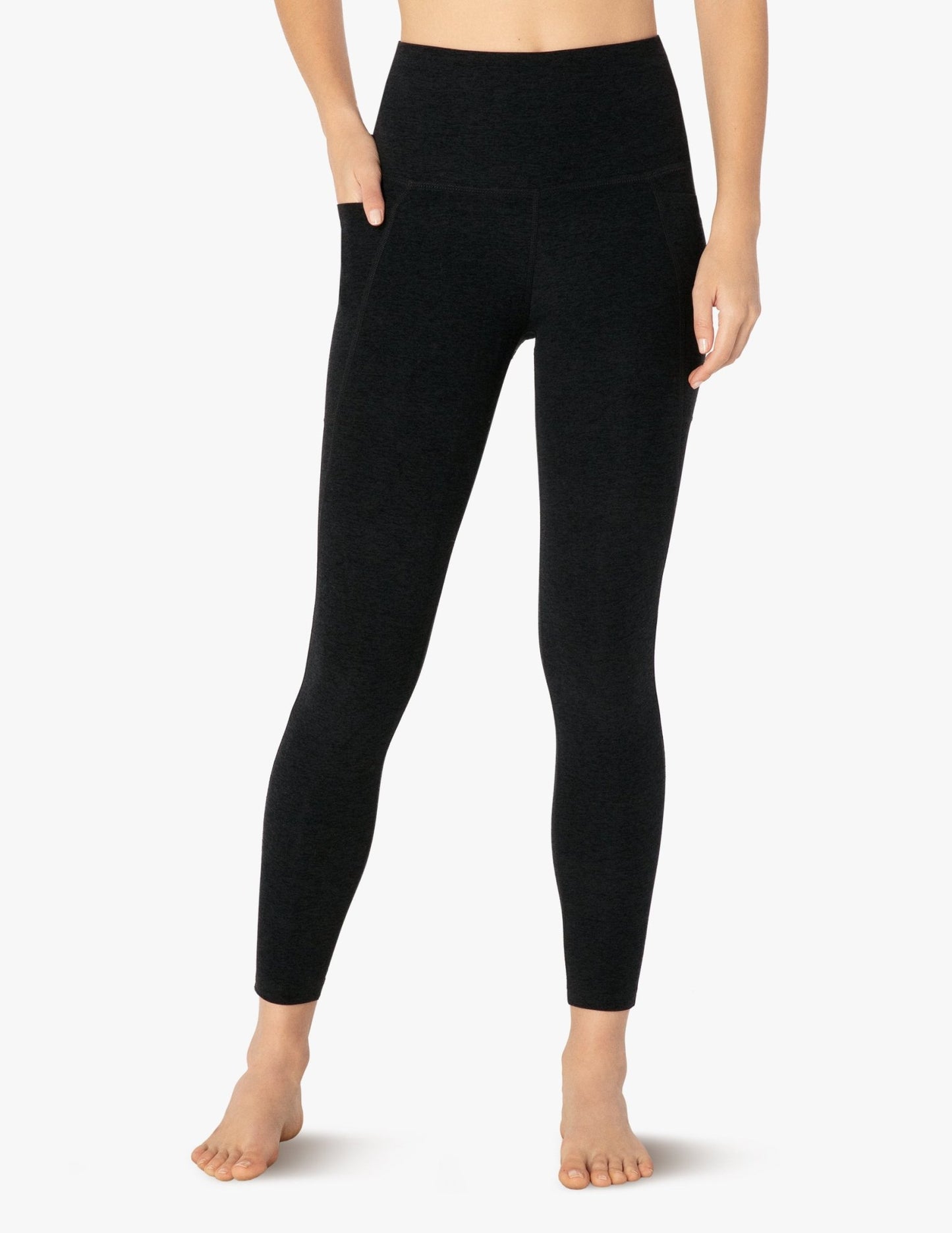 Beyond Yoga Spacedye Out of Pocket High Waisted Midi Legging - Black | Beyond Yoga | Evolve Fit Wear