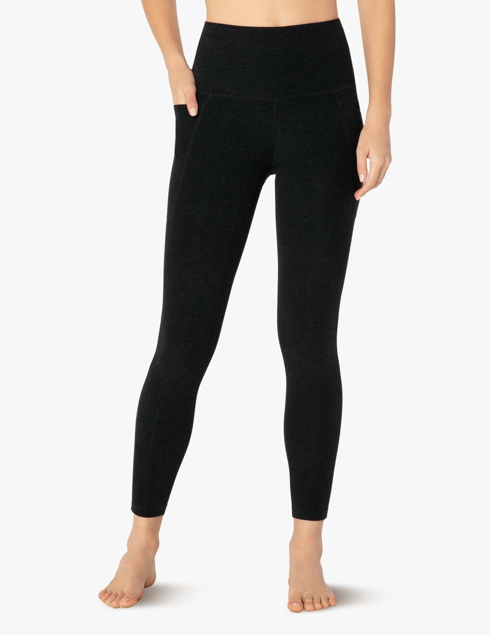 Beyond Yoga Spacedye Out of Pocket High Waisted Midi Legging - Black | Beyond Yoga | Evolve Fit Wear