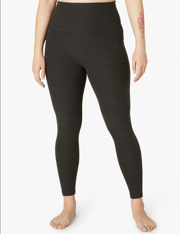 Beyond Yoga Spacedye Out of Pocket High Waisted Midi Legging - Black | Beyond Yoga | Evolve Fit Wear
