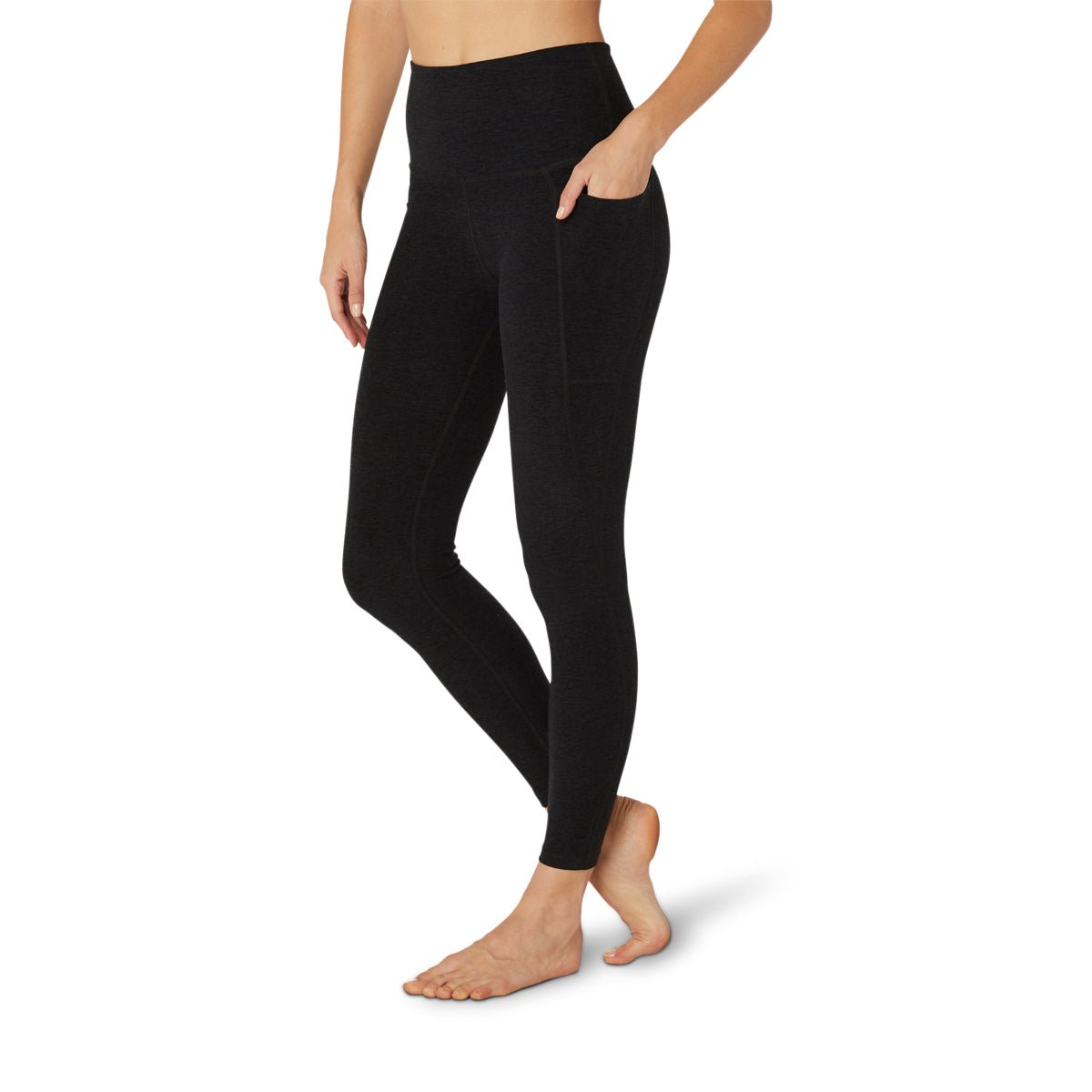 Beyond Yoga Spacedye Out of Pocket High Waisted Midi Legging - Black | Beyond Yoga | Evolve Fit Wear