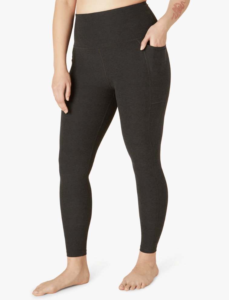 Beyond Yoga Spacedye Out of Pocket High Waisted Midi Legging - Black | Beyond Yoga | Evolve Fit Wear