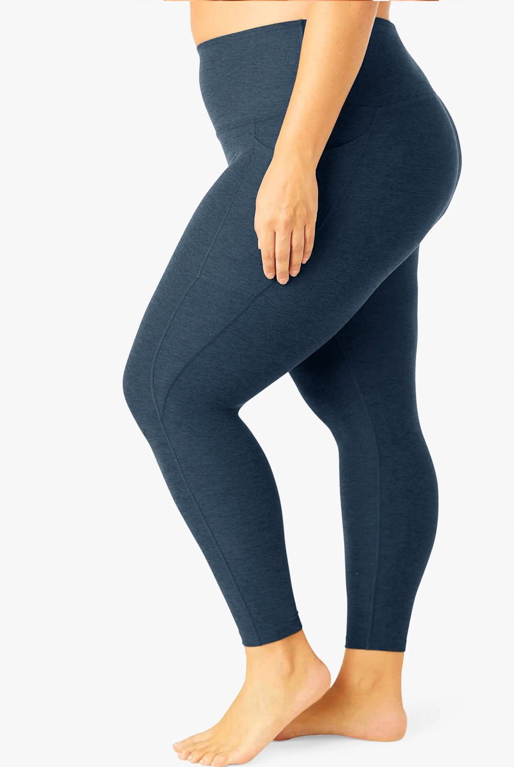 Beyond Yoga Spacedye Out of Pocket High Waisted Midi Legging - Navy | Beyond Yoga | Evolve Fit Wear