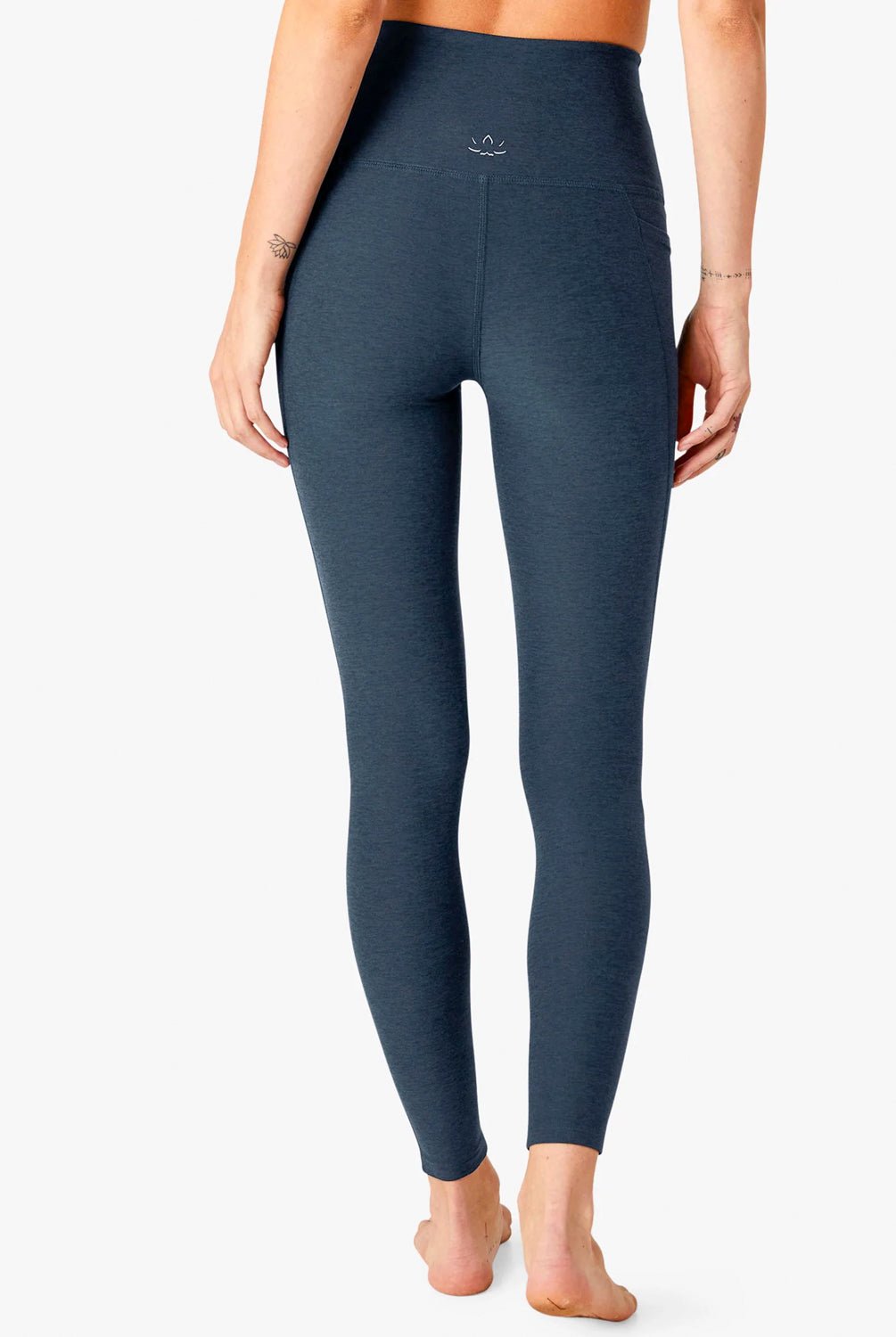 Beyond Yoga Spacedye Out of Pocket High Waisted Midi Legging - Navy | Beyond Yoga | Evolve Fit Wear