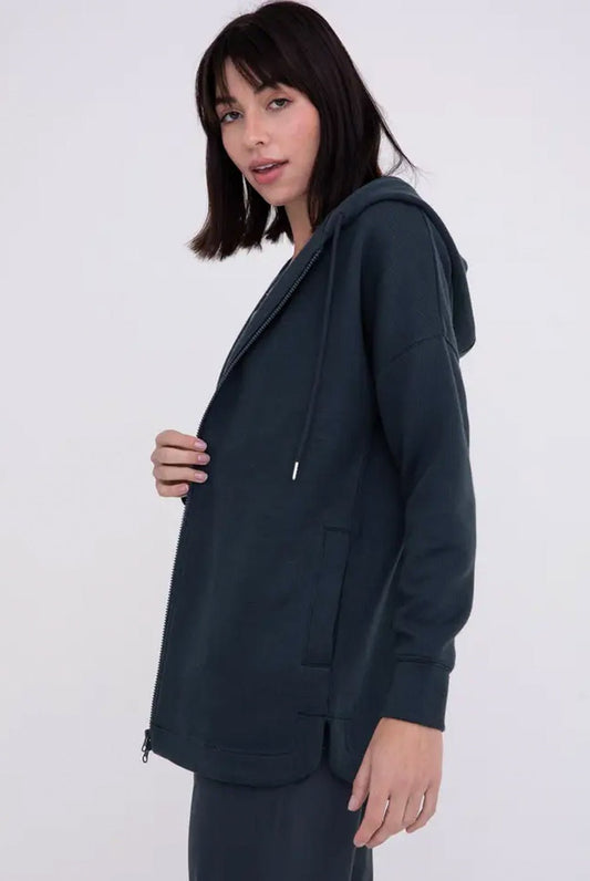 Contrast Quilted Zip - Up Hoodie | Mono B | Evolve Fit Wear