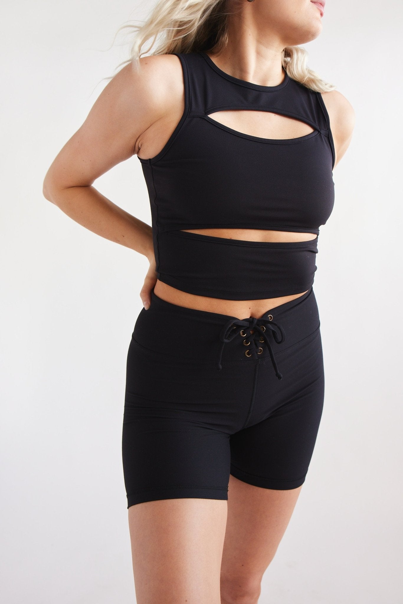 Cut Away Top Black | Swaay | Evolve Fit Wear